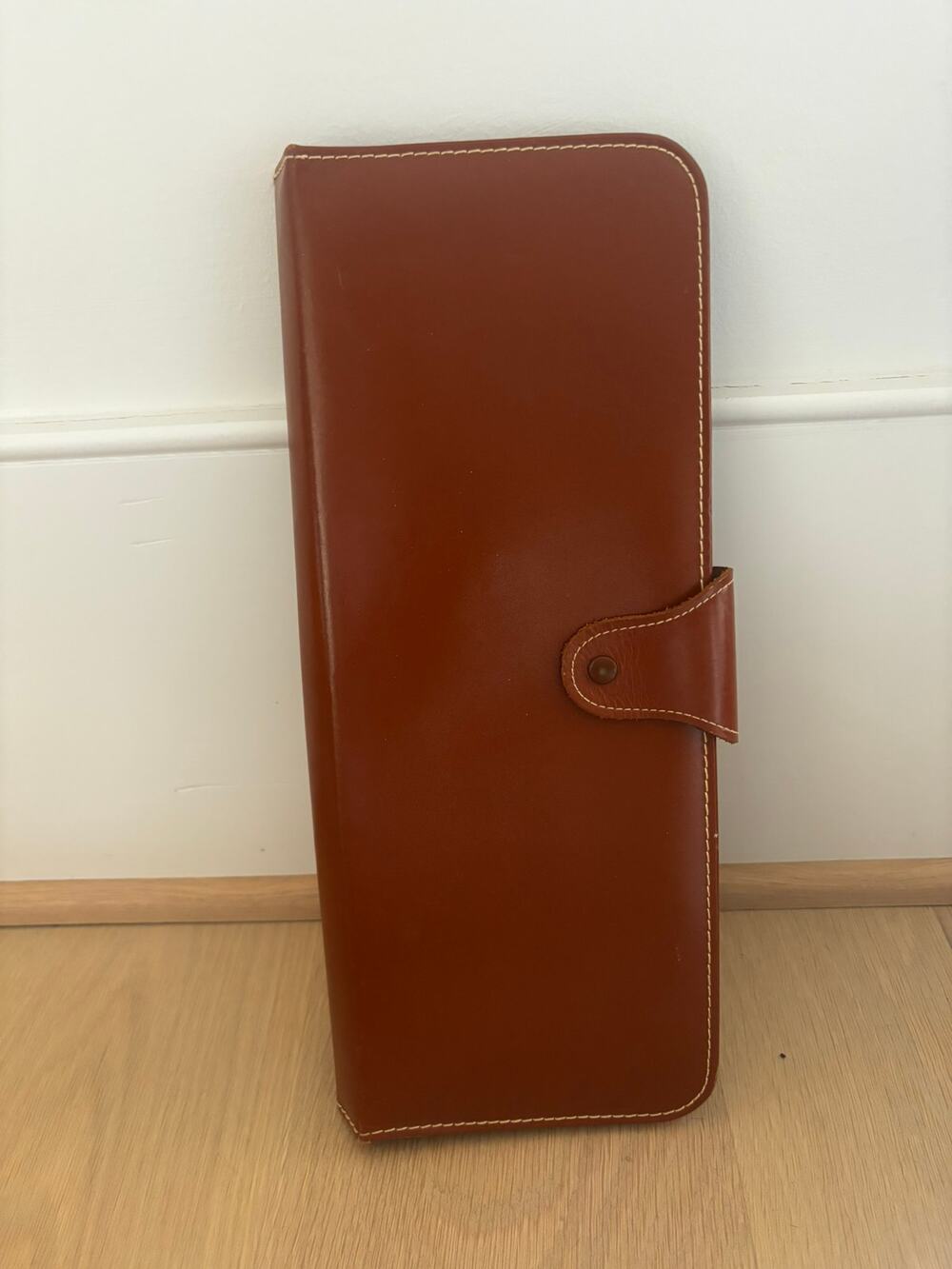Vintage Top Grain Cowhide Leather Travel Document Portfolio Organizer USA